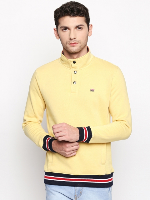 

BYFORD by Pantaloons Men Yellow Solid Sweatshirt