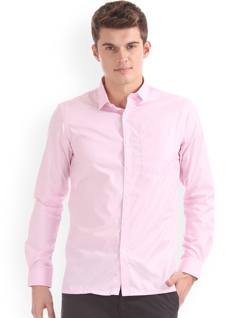 

Excalibur Men Pink Regular Fit Solid Casual Shirt