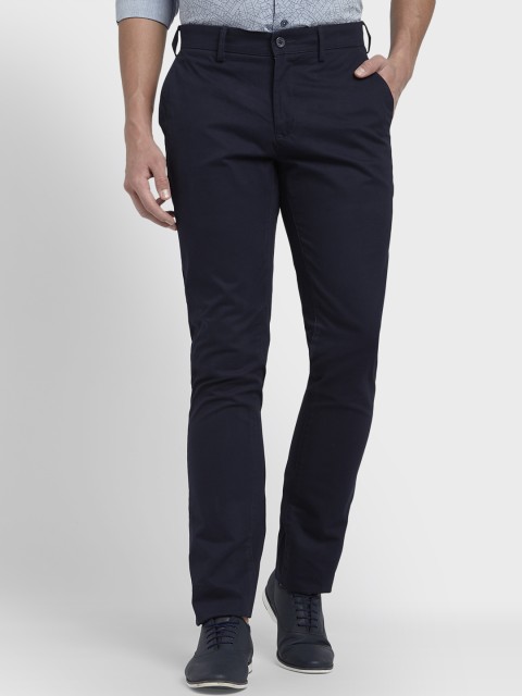 

ColorPlus Men Navy Blue Regular Fit Solid Regular Trousers