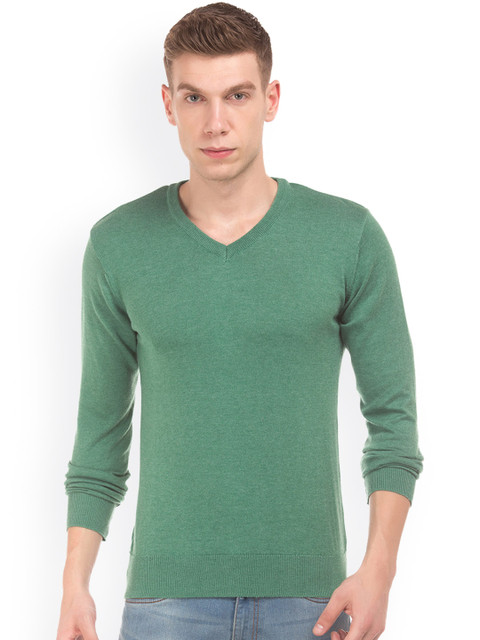

Ruggers Men Green Solid Pullover