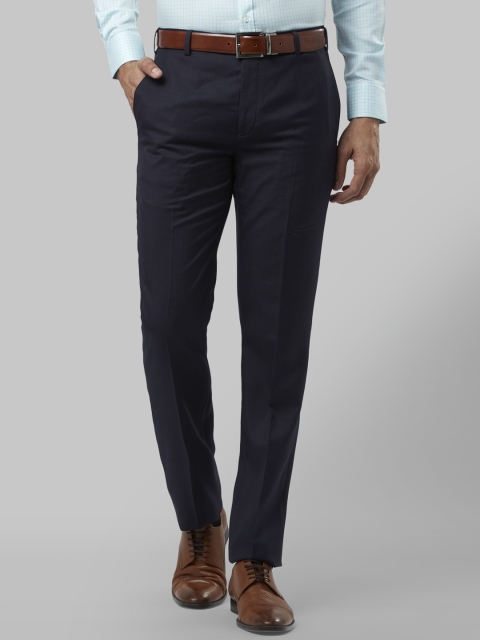 

Raymond Men Blue Slim Fit Solid Formal Trousers