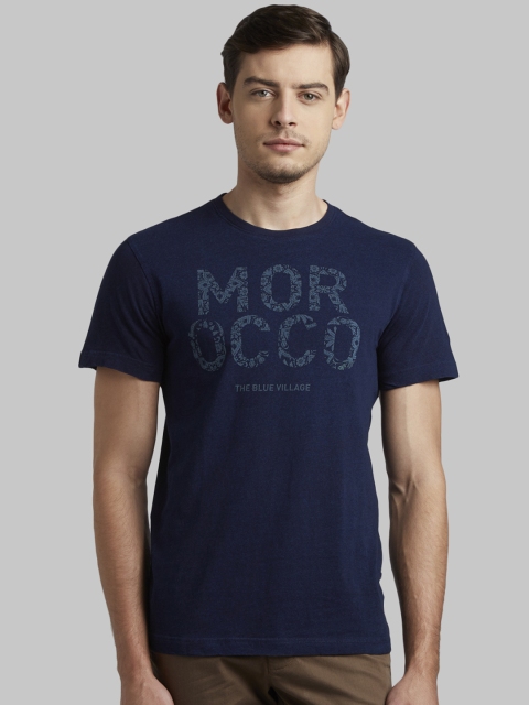 

Parx Men Navy Blue Printed Round Neck T-shirt
