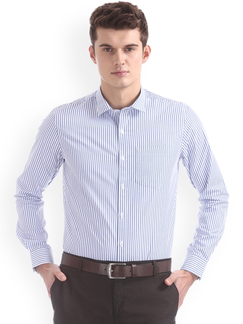 

Excalibur Men Blue Regular Fit Striped Formal Shirt
