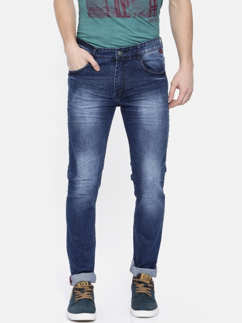 

CINOCCI Men Blue Slim Fit Mid-Rise Clean Look Jeans