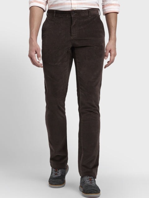 

ColorPlus Men Brown Regular Fit Solid Regular Trousers