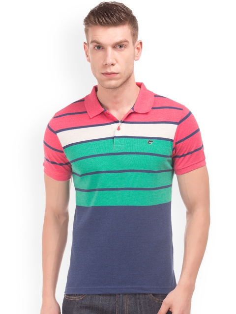 

Ruggers Men Multicoloured Striped Polo Collar T-shirt, Multi