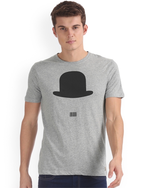 

Newport Men Grey Printed Round Neck T-shirt