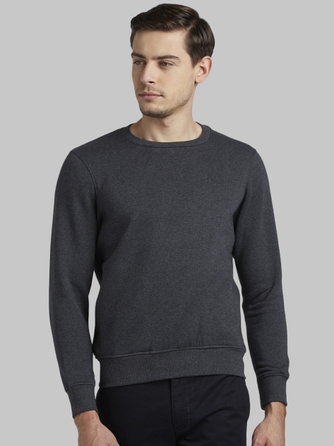 

Parx Men Grey Solid Sweatshirt