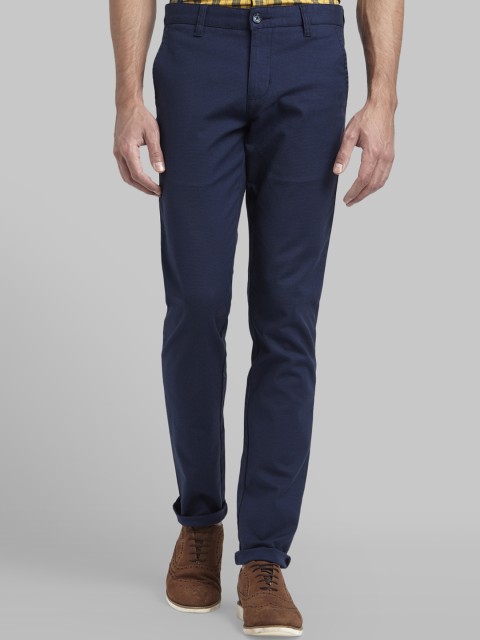 

Parx Men Blue Slim Fit Solid Regular Trousers