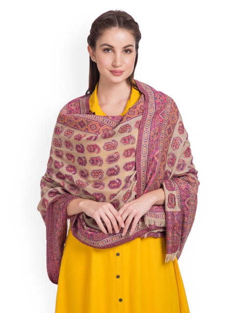 

SHINGORA Women Beige Woven Design Shawl