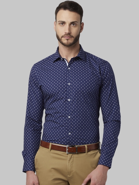 

Park Avenue Men Blue Slim Fit Printed Semiformal Shirt