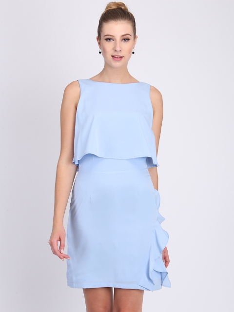

Heather Hues Women Blue Solid Sheath Dress