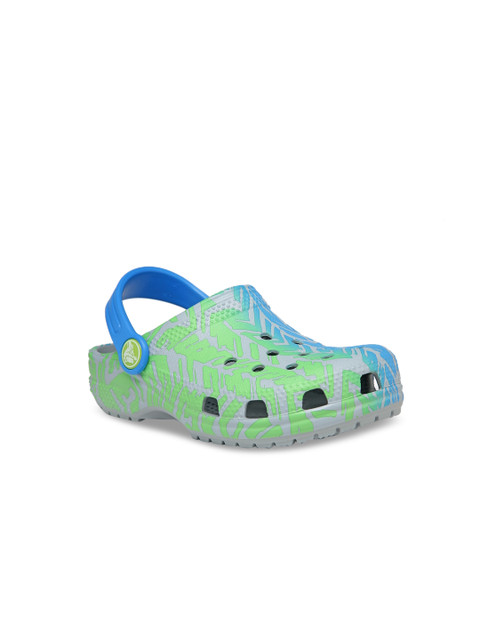 

Crocs Boys Grey & Green Printed Clogs