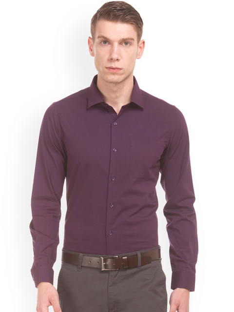 

Excalibur Men Purple Slim Fit Solid Casual Shirt