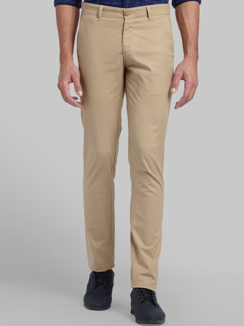 

Parx Men Khaki Slim Fit Self Design Regular Trousers