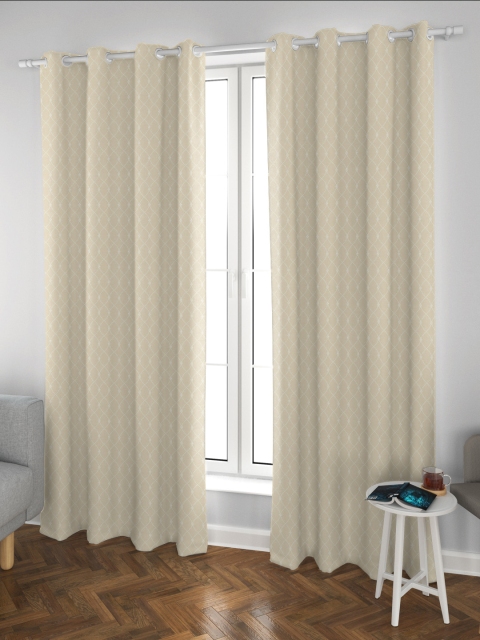 

Ddecor Beige Printed Single Door Curtain