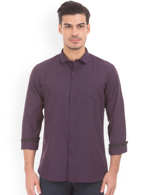 

Excalibur Men Purple Regular Fit Solid Casual Shirt