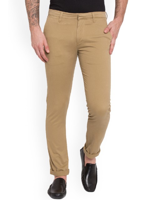 

SPYKAR Men Khaki Slim Fit Solid Chinos