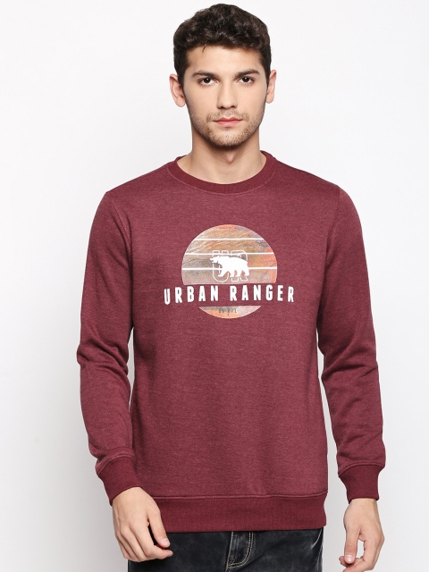 

Urban Ranger by pantaloons Men Maroon Printed Sweatshirt
