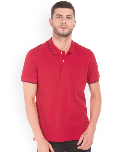 

Ruggers Men Red Solid Polo T-shirt