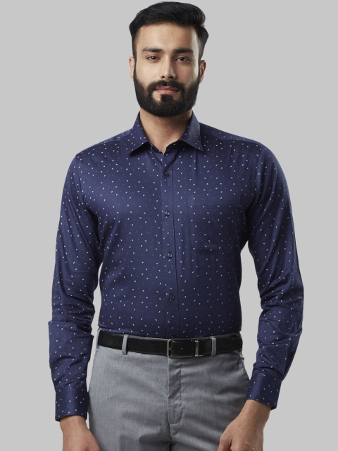 

Raymond Men Navy Blue Regular Fit Printed Formal Shirt