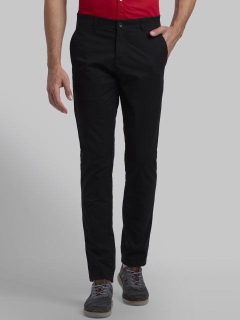 

Parx Men Black Slim Fit Solid Regular Trousers