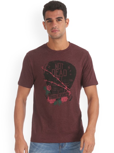

Newport Men Red Printed Round Neck T-shirt