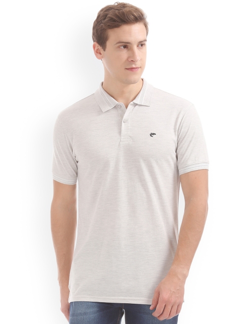 

Ruggers Men Off-White Solid Polo Collar T-shirt