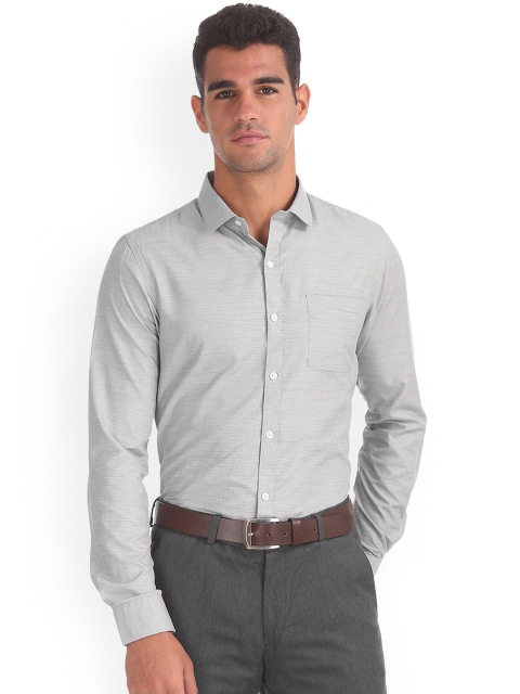 

Excalibur Men Grey Regular Fit Self Design Formal Shirt