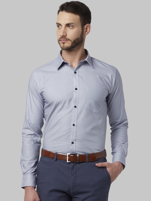 

Park Avenue Men Blue & Grey Slim Fit Printed Formal Shirt