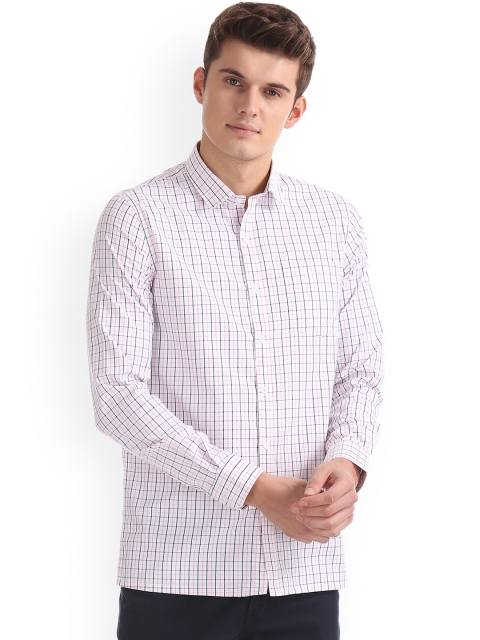 

Excalibur Men Pink Regular Fit Checked Casual Shirt