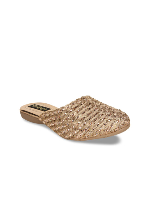 

Shoetopia Women Copper-Toned Solid Synthetic Mules