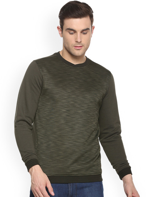 

Van Heusen Sport Men Olive Green Self Design Sweatshirt