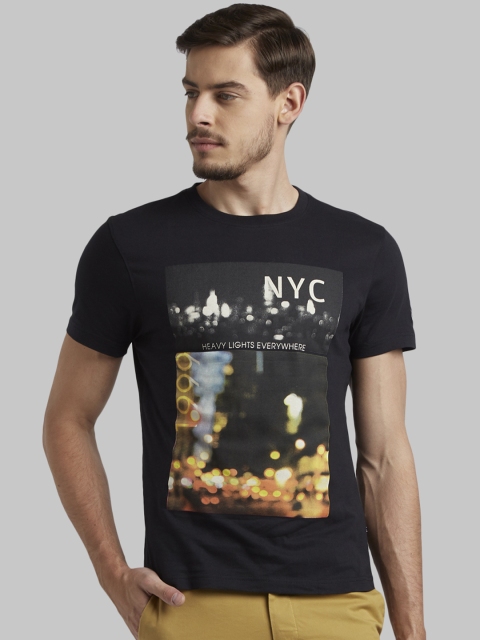 

Parx Men Black Printed Round Neck T-shirt