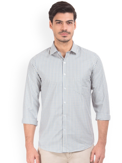 

Excalibur Men Green Slim Fit Checked Casual Shirt