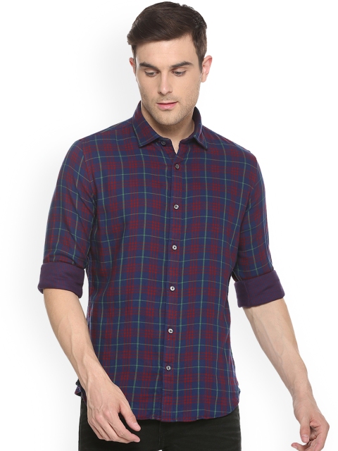 

Van Heusen Sport Men Blue & Red Slim Fit Checked Casual Shirt