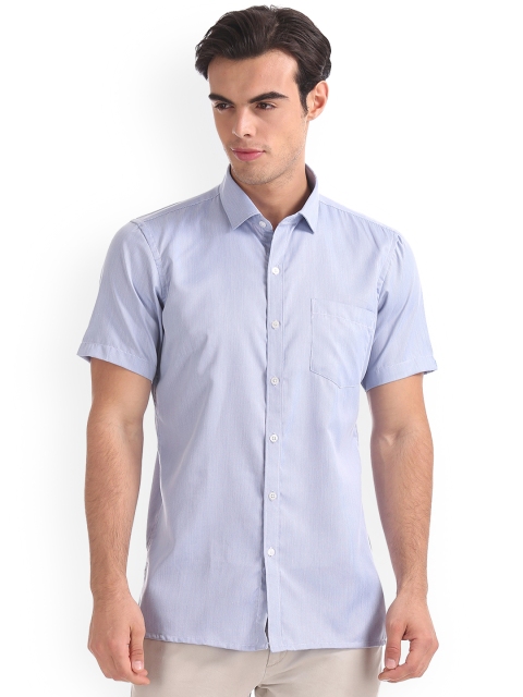 

Excalibur Men Blue Regular Fit Striped Casual Shirt