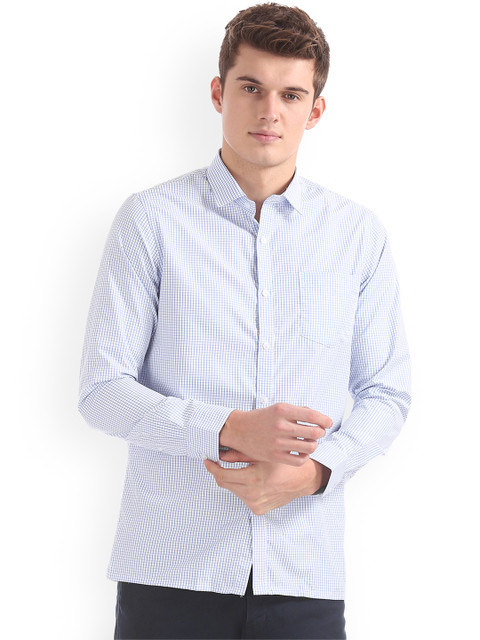 

Excalibur Men Blue Regular Fit Checked Casual Shirt