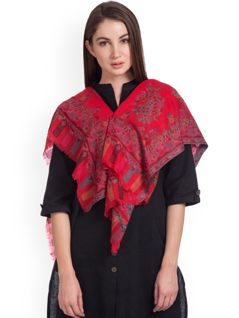 

SHINGORA Women Red Woven Design Shawl