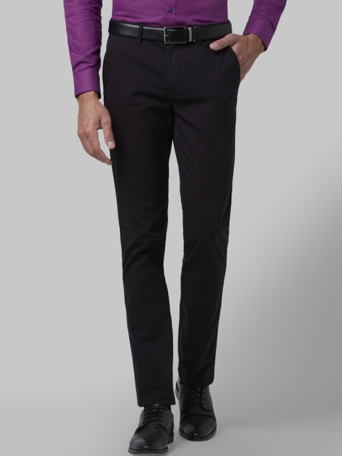 

Park Avenue Men Black Tapered Fit Solid Formal Trousers