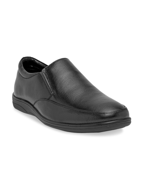 

Teakwood Leathers Men Black Semiformal Leather Slip-Ons