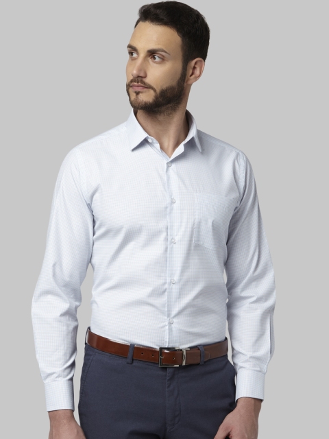

Park Avenue Men White Regular Fit Checked Formal Shirt