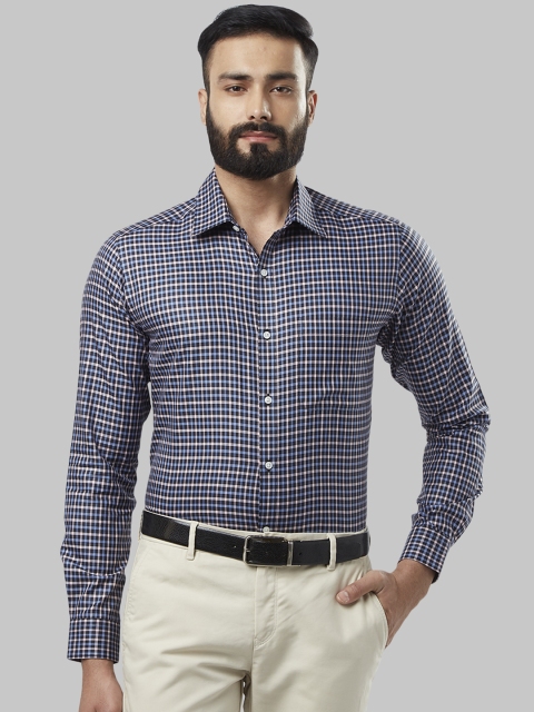 

Raymond Men Black & Blue Slim Fit Checked Casual Shirt