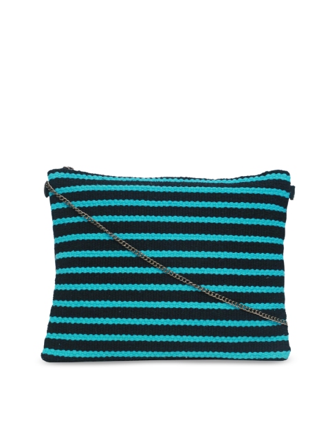 

Diwaah Teal & Black Self Design Sling Bag