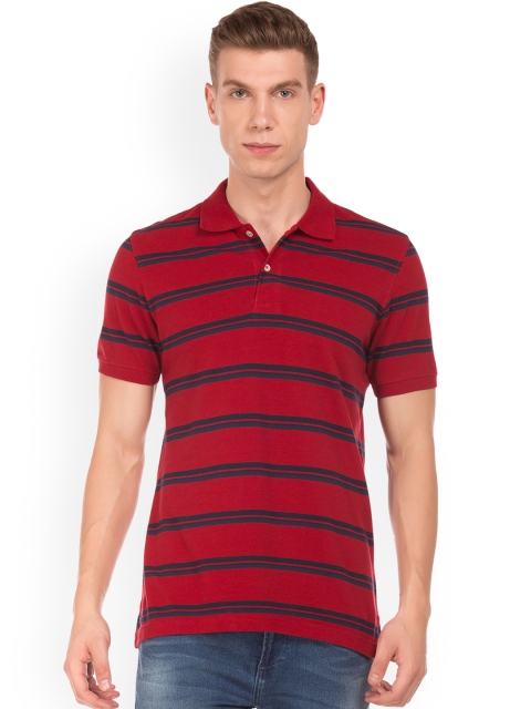 

Ruggers Men Red Striped Polo T-shirt