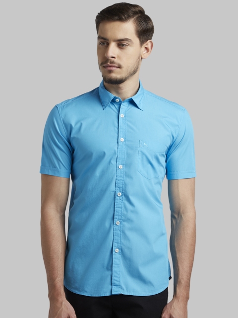 

Parx Men Blue Slim Fit Solid Casual Shirt