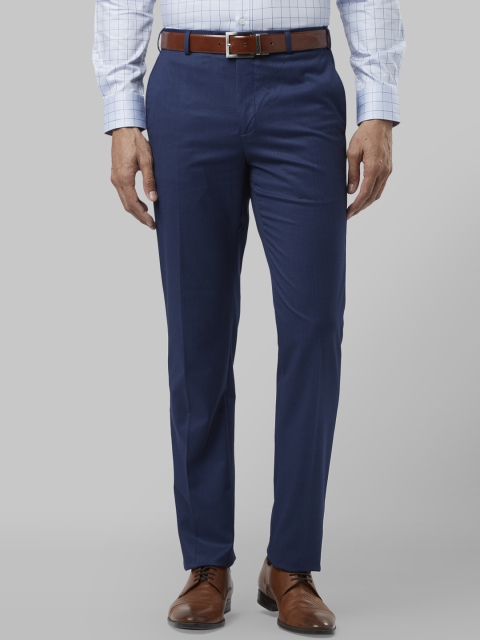 

Raymond Men Teal Slim Fit Solid Formal Trousers