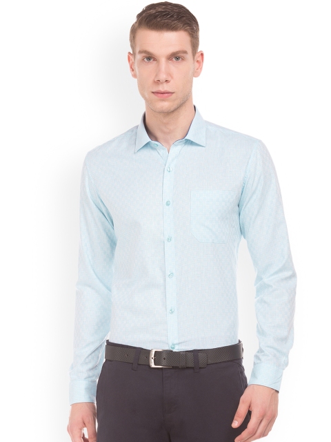 

Excalibur Men Blue Regular Fit Self Design Formal Shirt