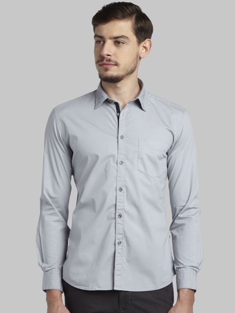 

Parx Men Grey Slim Fit Solid Casual Shirt