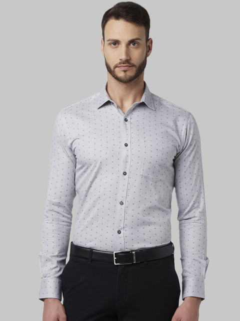 

Park Avenue Men Grey Slim Fit Printed Formal Shirt